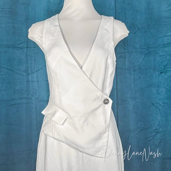 ZARA with Asymmetric Crepe Vest Jumpsuit Ecru - Picture 8 of 11